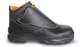 Šněrovací bota z přírodní kůže, styl welder, vodotěsná, se systémem rychlého otevírání a pryžovou podešví 7310BKK 45