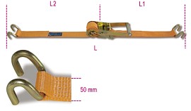 Řehtačkové upnutí s dvojitým hákem, LC 2000 kg pás z vysoce pevného polyesteru (PES) 8182S 50-MT8,5