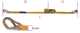 Řehtačkové upnutí s jednoduchým hákem, LC 750 kg pás z vysoce pevného polyesteru (PES) 8180 25-MT8