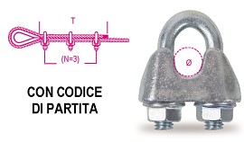 Spony drátěných lan EN 13411-5, typ A kujné litinové těleso pozinkováno 8016U 40