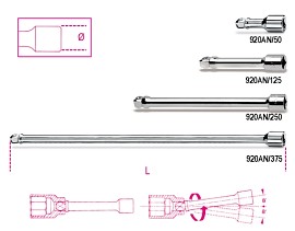 1/2” kolotavé prodlužovací tyče 920 AN/250