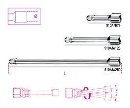 3/8” kolotavé prodlužovací tyče 910 AN/125