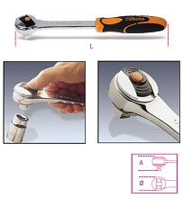 Obousměrná ráčna s 1/2” adaptérem pojistný systém, 72 zubů 920 /55LC
