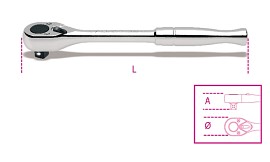 Obousměrná ráčna s 1/2” adaptérem s kovovou rukojetí 920 M/55