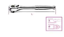 Obousměrná ráčna s 1/4” adaptérem s kovovou rukojetí 900 M/55