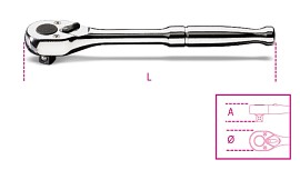 Obousměrná ráčna s 3/8” adaptérem s kovovou rukojetí 910 M/55
