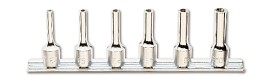 Sada 6 hlavic na šrouby s hlavou Torx, dlouhá řada (položka 910FTX/L), na držáku 910 FTX/LSB6