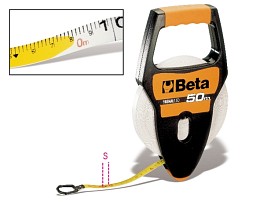 Páskové metry s rukojetí, pouzdra z ABS odolná proti nárazům, sklolaminátové pásky s vrstvou PVC, třída přesnosti III 1694 A/L50