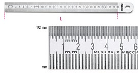 Polotuhá pravítka se stupnicí vyrobeno z nerezové oceli 1683 1000