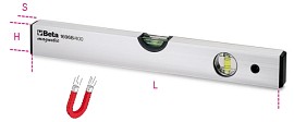 Vodováhy s magnetickými podstavami vyrobeno z eloxovaného profilového hliníku, 2 nerozbitné nádobky, přesnost: 1 mm/m 1696 B500