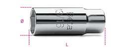 Objímky na zapalovací svíčky s 1/2” čtyřhranným adaptérem chromované šestihranné konce 956 C20,8