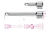 1/4” kolotavé prodlužovací tyče 900 AN/100