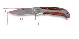 Skládací nůž, čepel z nerezové oceli, rukojeť s dřevěným vyložením 1778 W